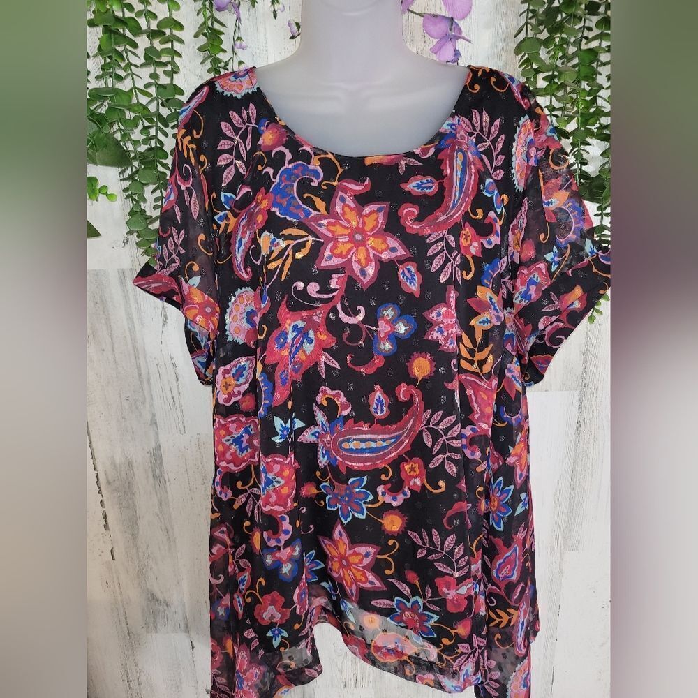 NWT Estelle Clements Asymmetrical  Top 18W - Picture 7 of 10